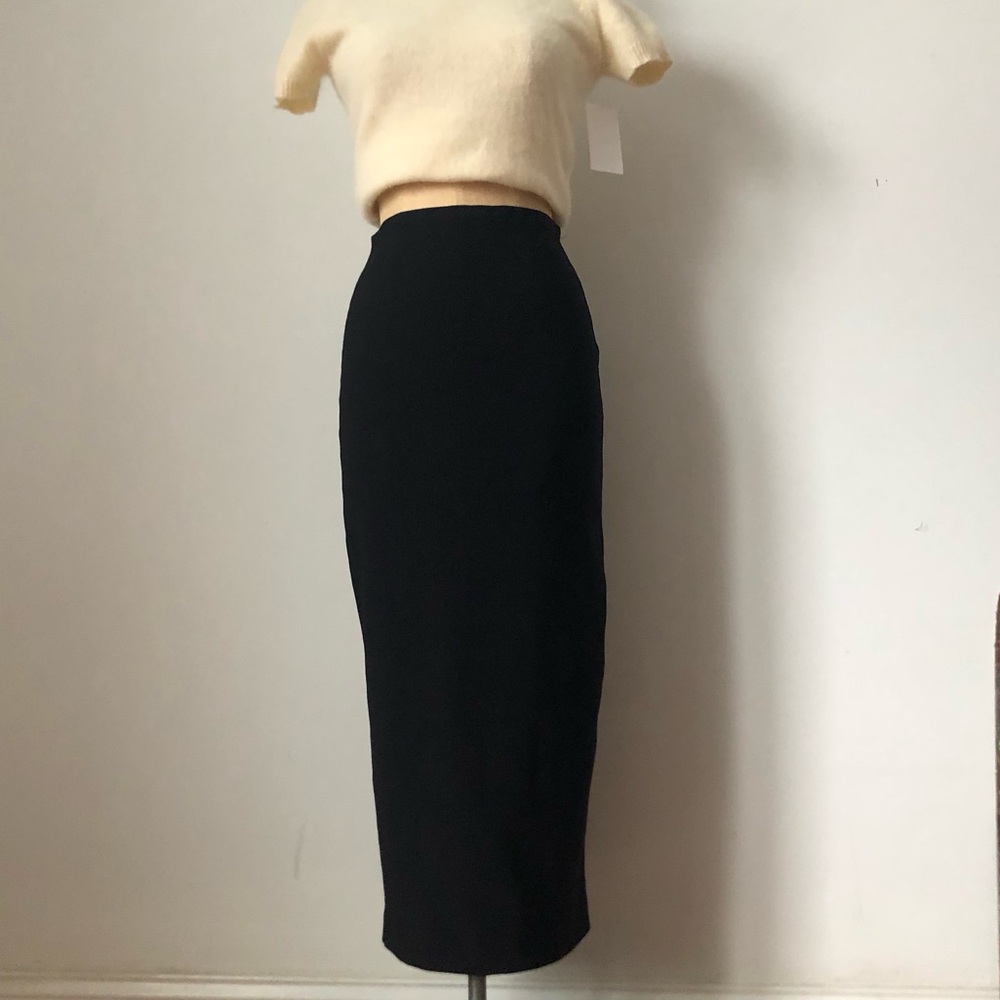 Rampage extra small / small rib knit black high waist midi body con skirt xs s
